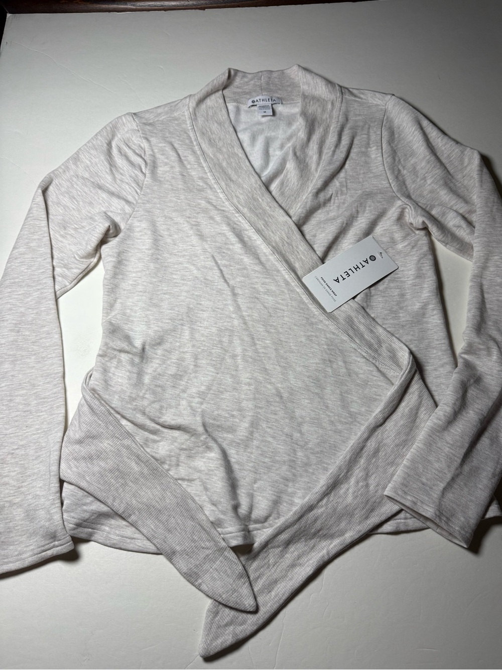 NWT Athleta Poise Dance Wrap Cardigan Gray Heather Size Medium